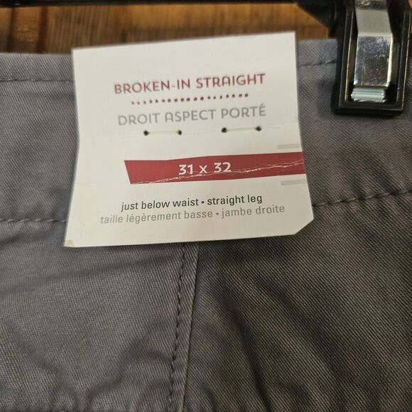 Old Navy Gray Khakis Mens Pants 31 X 32   Broken Straight Droit Aspect Porte NEW - Picture 8 of 8